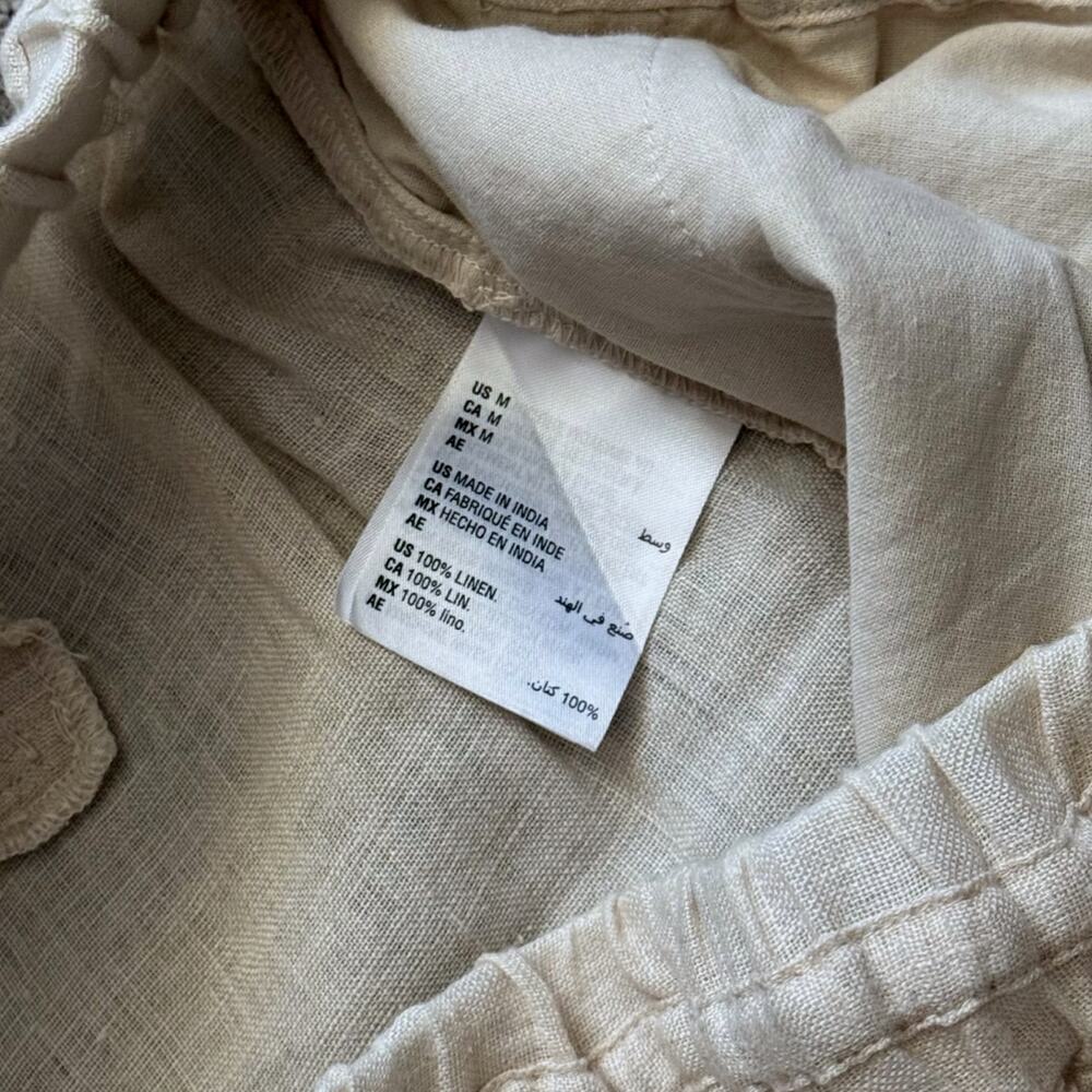 Charter Club Linen Luxury Womens Pant Size M Tan/Natural GUC - Picture 6 of 8